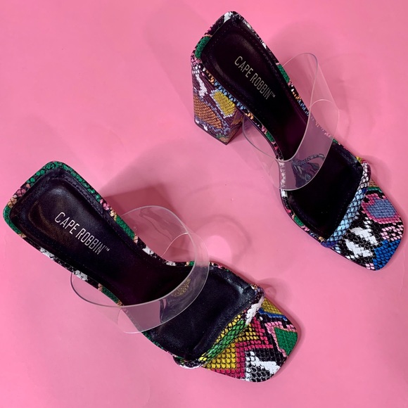 So Bold Multi-Color Snake Print Mules - BOUTIQUE - Picture 2 of 4